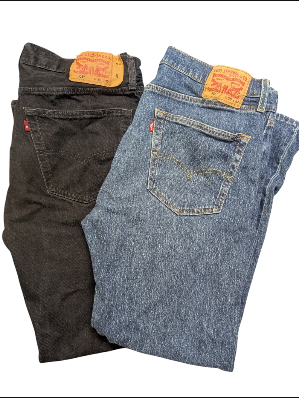 Levi’s 501 & 505 Jeans Bundle W36 L32 | Black + Blue Denim 🔥